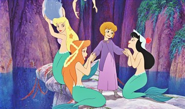 mermaid Painting - Walt Disney Screencaps The Mermaids Peter Pan Jane Darling walt disney characters cartoon for kids
